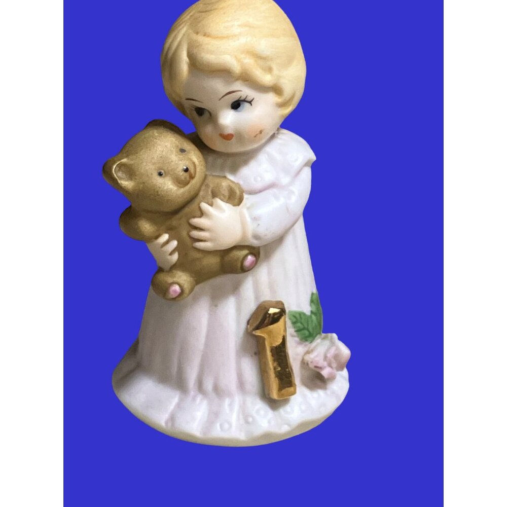 Growing Up Birthday Girls Figurine Age 1 By Enesco 1981 Porcelain Made In Korea